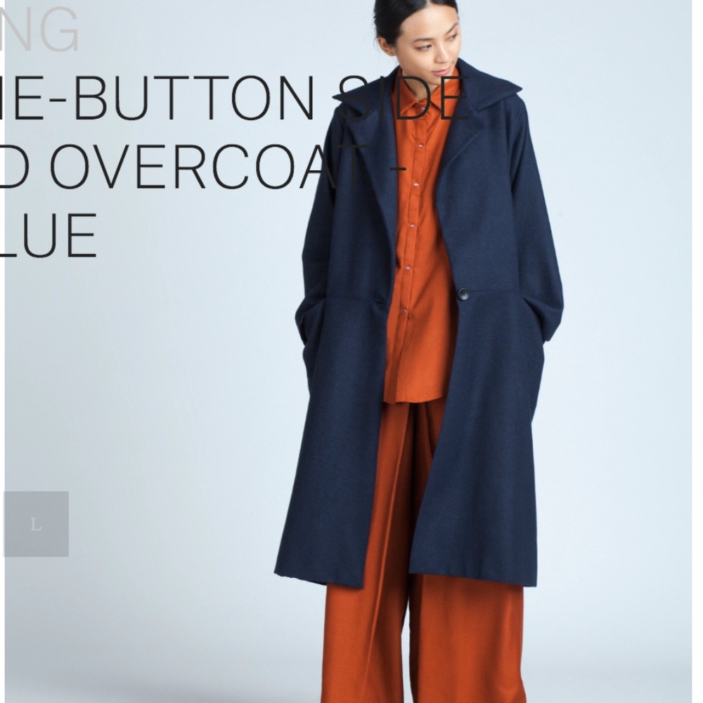 Kaarem Trio One-Button Side Pleated Overcoat XS